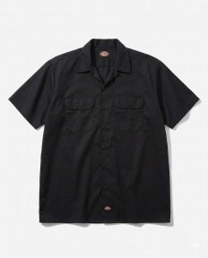 לצפייה במוצר חולצת עבודה קלאסית Dickies Work Shirt - שחור (Short Sleeve)